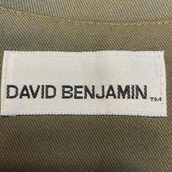 Vintage David Benjamin Army Green Notched Collar Long Classic Retro Blazer Sz 12 - Picture 11 of 16